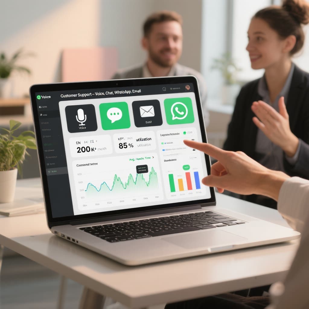 Customer Support On Voice, Chat, WhatsApp, and Email