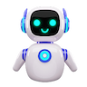 AI-powered voice assistant robot icon representing automated conversations